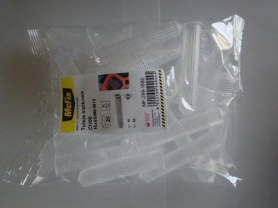 Mëngë plastike rrjetë për resina, 16×85mm, set 20 copë, transparente