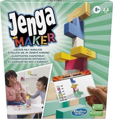 Друштвена игра Hasbro Jenga Maker, креативно градење, за 2 до 6 играчи, повеќебојна