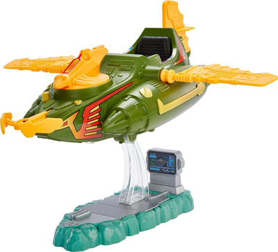 Lodër mjet fluturues Masters of the Universe Origins Wind Raider, për figura 14 cm, me bazë për me e ekspozu, jeshile me portokalli