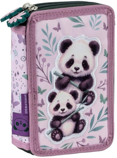 Kuti lapsash Derform Panda, e dyfishtë, me pajisje, shumëngjyrëshe