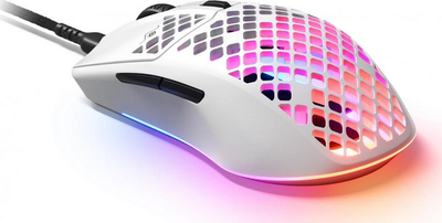 Maus SteelSeries Aerox 3 Snow (62603), i bardhë