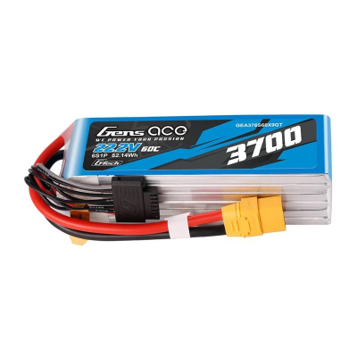Bateri LiPo Gens Ace G-Tech 3700mAh, 22.2V 60C 6S1P, XT90