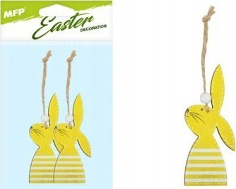 Varëse dekori për Pashkë MFP Rabbits, dru, 11 cm, 2 copë, e verdhë