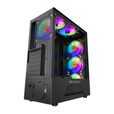 Kutia kompjuterike Darkflash DLM23, Middle Tower ATX mATX ITX, panel xhami i temperuar, e zezë
