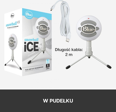 Mikrofon Snowball Blue	iCE USB 988-000181), i bardhë