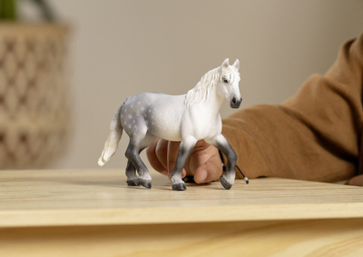 Figurinë lodër Schleich Percheron Mare, plastike, 15 cm, e bardhë gri