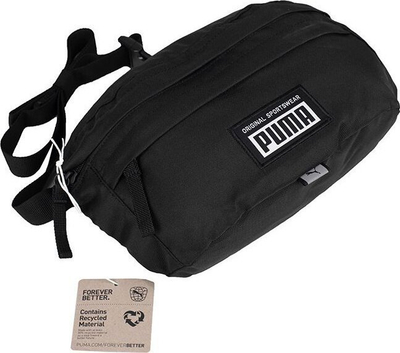 Çantë beli Puma Academy Waist Bag 79937 01, poliester, rrip i rregullueshëm, e zezë