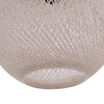 Llambadar dyshemeje HM7701.01, dru arre, abazhur sferik litar, beige