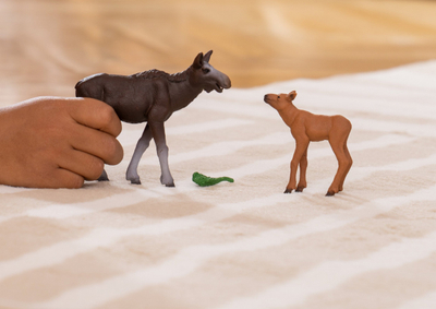Figurë lodër Schleich Moose with Calf, set 2 pjesë, kafe