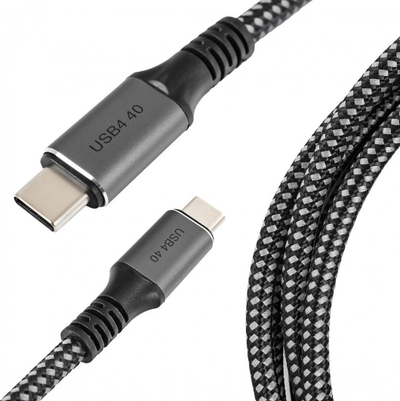 Kabllo USB C Spacetronik SPC010, USB4 40Gb/s, 100W, 1m, gri