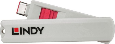 Set bllokuesish USB C Lindy, 4 copë, për porta USB C dhe Thunderbolt 3, të kuqe