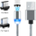 Kabllo karikimi Ecobox 3n1 me magnet 360, USB në Type C microUSB Lightning, 1 m, 2A, ngjyrë argjendtë
