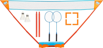 Set badminton Get &amp; Go Instant Game, me rrjetë edhe 2 raketa, blu portokalli