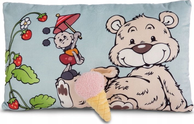 Jastëk pelushi Nici Green Bendix Bear, 43 x 25 cm, për kalamaj, shumëngjyrësh