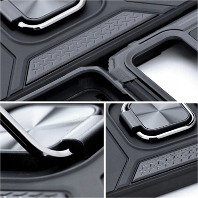 Kuti mbrojtëse Nitro për Samsung Galaxy A35 5G, hibride TPU PC, me unazë magnetike, e zezë