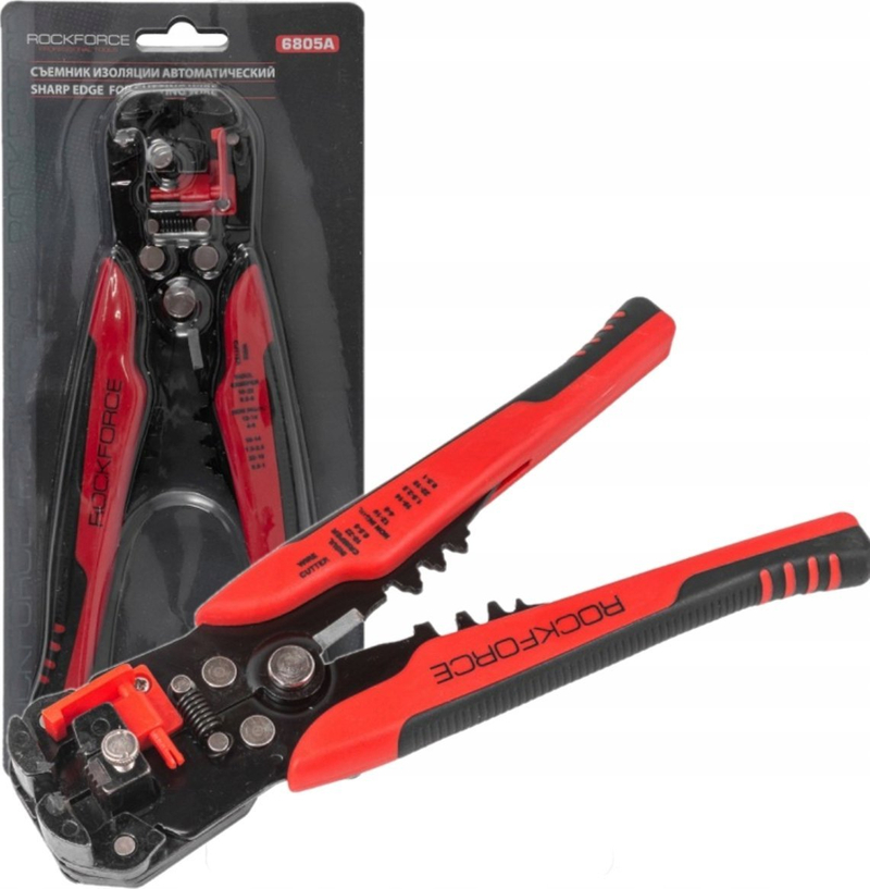 Izolues kabllosh automatik Rockforce 67355, për zhveshje telash, i zi