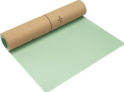 Tapet yoga Spokey Savasana Cork, 4mm, tapë natyrale, jeshil pastel