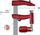 Shtrëngues Piher Maxipress M 1630, 30cm, filetë e mbrojtur, i kuq