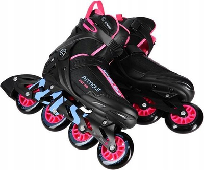 Patina inline Nils Extreme Armour NA22151, ABEC 7, nr. 41, të zeza me rozë