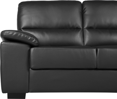 Divan dy vendesh Faux Leather, lëkurë sintetike, i zi