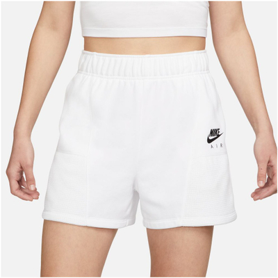 Shorce Nike Air Fleece Easy për femra, pambuk French terry, bel elastik, të bardha