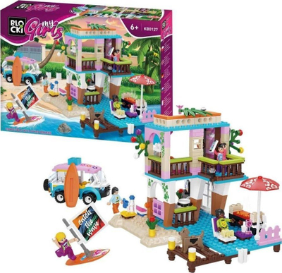 Сет за градење Klocki Blocki MyGirls Beach House, куќа на плажа 2 ката, за деца 6+, повеќебојна