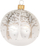 Topth dekorativ xhami Christmas, diametër 8 cm, me glitter, i bardhë