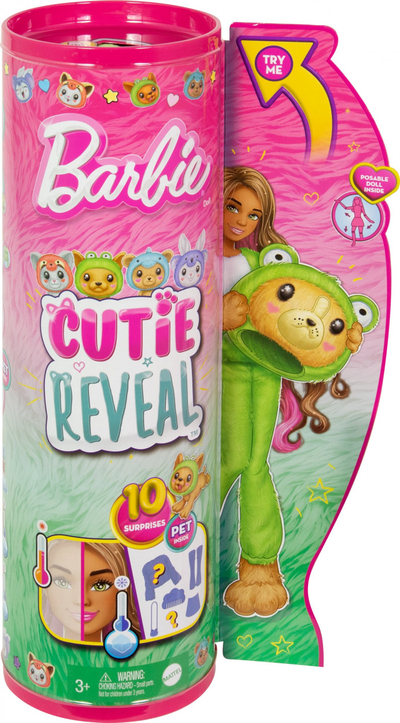 Kukull Barbie Cutie Reveal Costume Themed, seri me surpriza, qenush si bretkosë