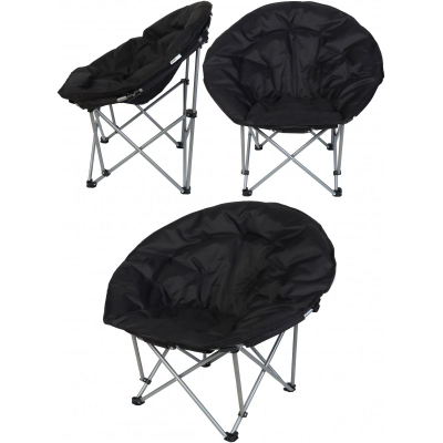 Karrige palosëse për kamp Enero Camp Trip, 83x80x40 cm, deri 100 kg, e zezë
