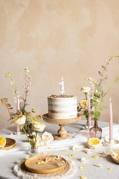 Kandël me numër me lule Candle Number Flower, 8 cm, e bardhë