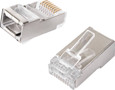 Fishe rrjeti RJ45 Spacetronik NC-RJ455FT-0, Cat 5e FTP, set 100 copë, transparente
