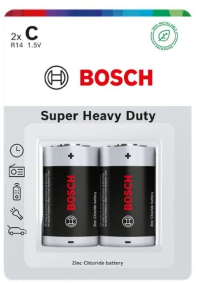 Батерии Arcas Bosch Super Heavy Duty R14SHD2B/00, големина C, 2 парчиња
