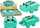 Lodër banjoje Leantoys Little Crocodile, me mekanizëm wind up, plastike, jeshile
