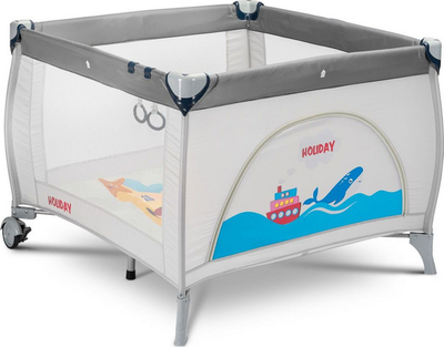 Krevat për fëmijë Caretero Playpen Holiday, 100 x 100 cm, i hirtë