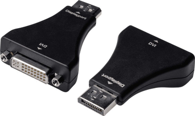 Adapter video Digitus AK-340603-000-S, DisplayPort në DVI-I, ngjyrë e zezë