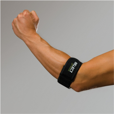 Bandë mbështetëse bërryli Select Tennis Elbow Band, neopren, madhësi universale, e zezë