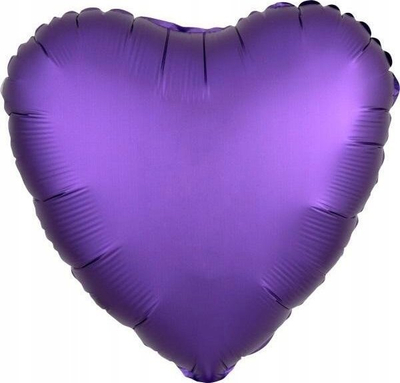 Balon dekorative Folie Heart, 43cm, zemër lejla metalike