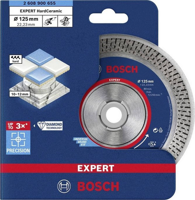 Диск за сечење Bosch Expert Hard Ceramic, дијамантски, 125mm, 22.23mm