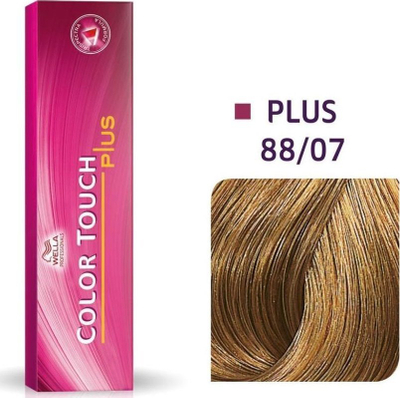 Bojë flokësh Wella Color Touch Plus 88/07, demi permanente, Intense Light Natural Brunette Blonde