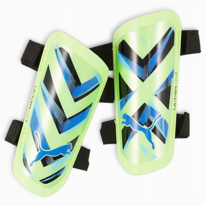 Mbrojtëse për këmbë Puma Ultra Light Strap 030875-12, të lehta, me rripa me shul (Velcro), jeshile me të zezë e blu