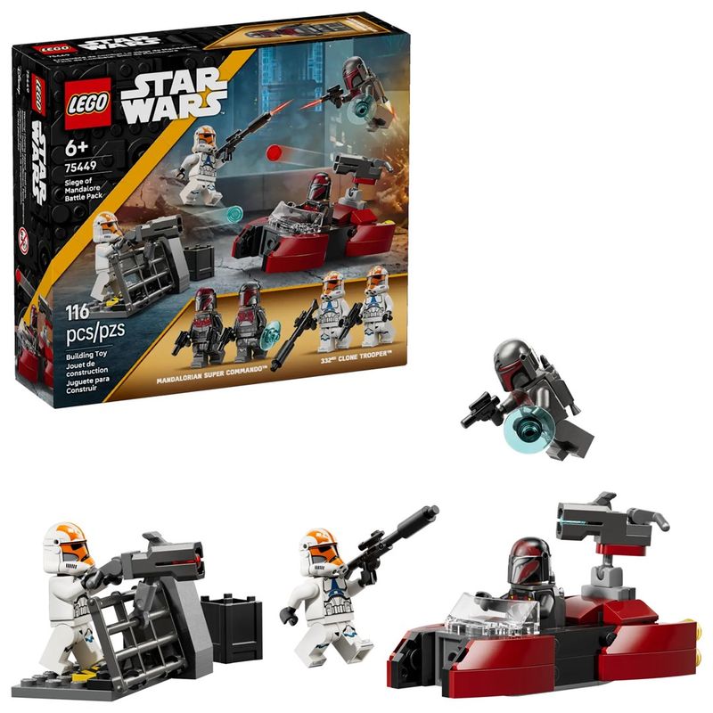 Set lodrash LEGO Star Wars 75449 Siege of Mandalore Battle, 4 minifigura, mbi 6 vjeç, shumëngjyrësh