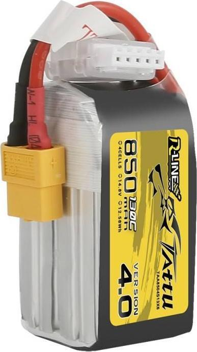 Bateri LiPo Tattu R-Line 4.0 4S1P, 850mAh, 14.8V 130C, gri