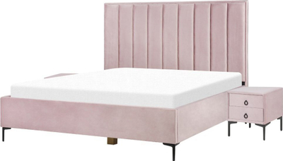 Set dhome gjumi Velvet SEZANNE, krevat 180 x 200 cm, EU Super King, rozë