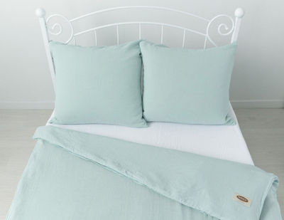 Set çarçafësh Muslin Bedding, 160x200 cm, pambuk, ngjyrë turkeze