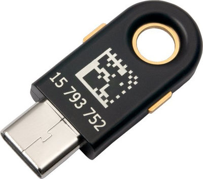 Çelës sigurie Yubico YubiKey 5C, USB C, FIDO2 U2F, i zi