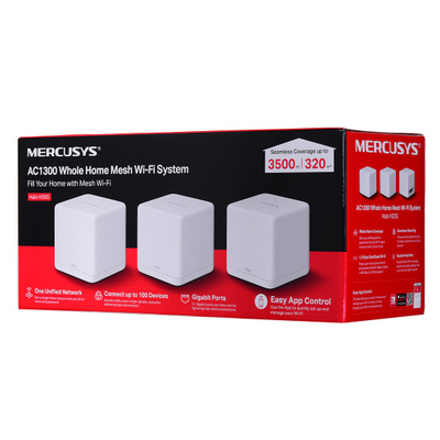 Ruter mesh Mercusys Halo H30G, set 3 njësi, AC1300, i bardhë