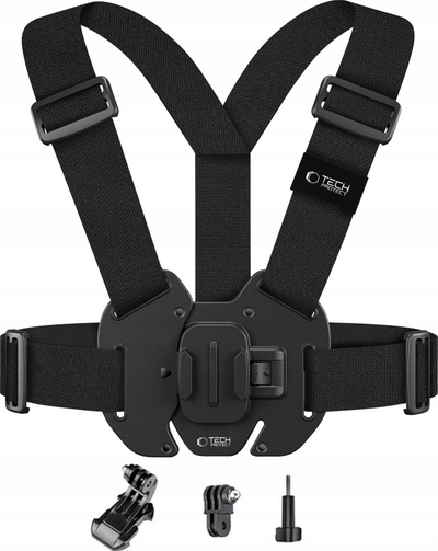 Mbajtëse gjoksi Tech-Protect GA100, për GoPro dhe DJI, e zezë