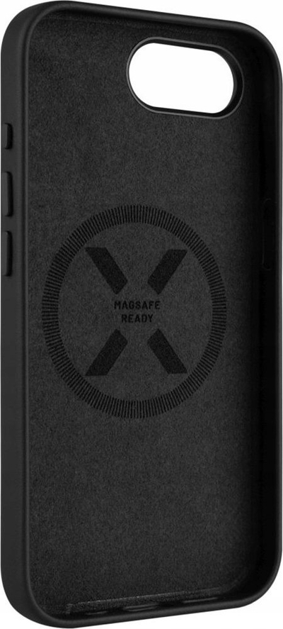 Kapak telefoni FIXED MagLeather për iPhone 16e 5G, me MagSafe, i zi