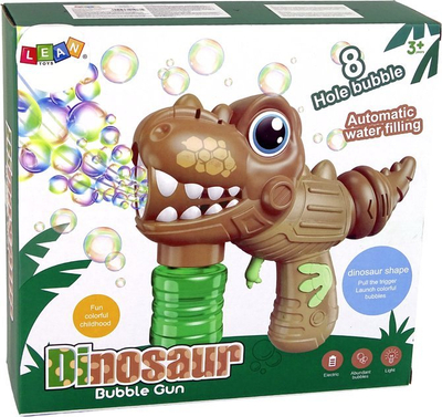 Makina e flluskave t’sapunit Leantoys Dinosaur, lodër elektrike, kafe