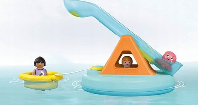 Lodër me uj Playmobil Junior Aqua Bathing Island 71687, me rrëshqitëse, për kalamaj 1+